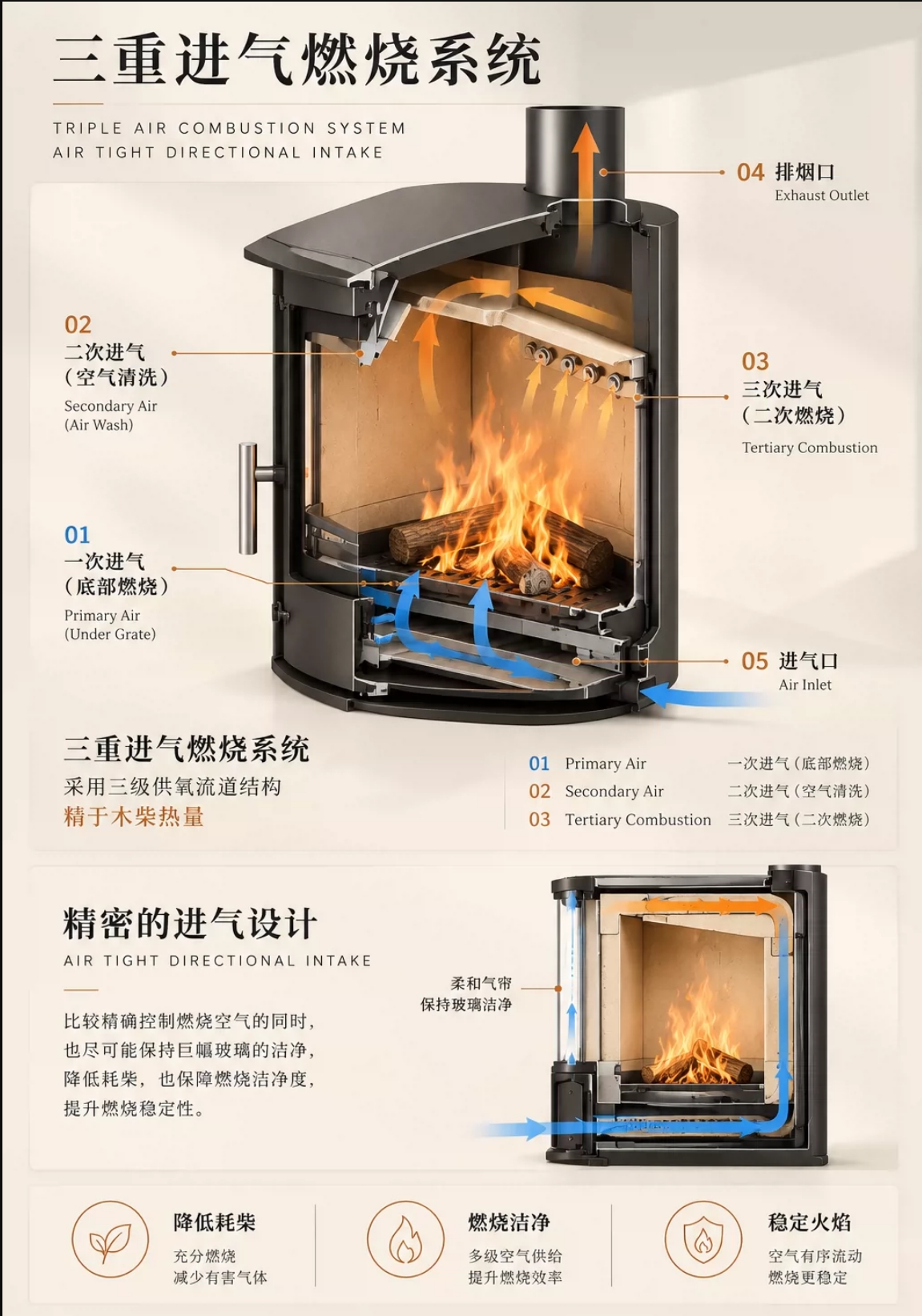 三重进气燃烧系统